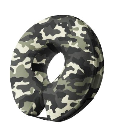 Inflatable Dog Cone Collar After Surgery - Protective Recovery Collar for Dogs & Cats, Soft E-Collar Pet Cone Prevent from Licking Biting Scratching Wounds Camo M(Neck:9-12")