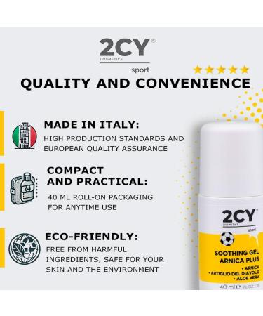  2CY Cosmetics Arnica Plus Soothing Gel 40ml your effective natural restorative gel for neck and back comfort enriched with arnica and harpagophytum extracts (Devil's Claw) - Buy Online on GoSupps.com