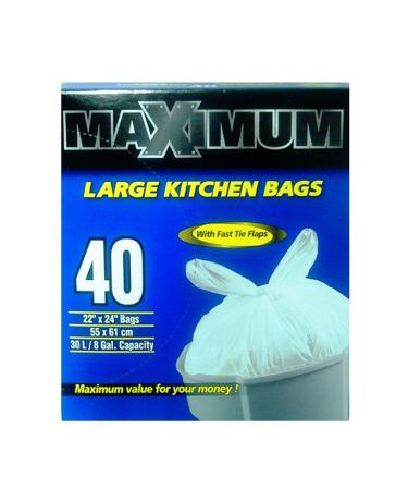 Maximum Large Kitchen Bags With Fast Tie Flaps (40 Bags) 422245