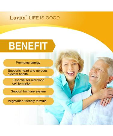 Lovita Vitamin B12 1000 mcg Timed Release - 60 Vegetarian Tablets (2 Month Supply) - Buy Online on GoSupps.com