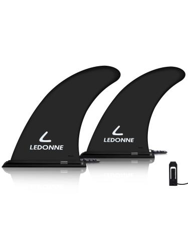 LEDONNE Fin 9" Surfing SUP Fins 2 Pcs (USD 5.28-7.78/1 Pcs) Inflatable Paddle Board Fin with 1 Extra Pin/Stainless Screw No-Tool Installation Fin for Surfboard Lowest Price in The Market 2 Fins with Pin