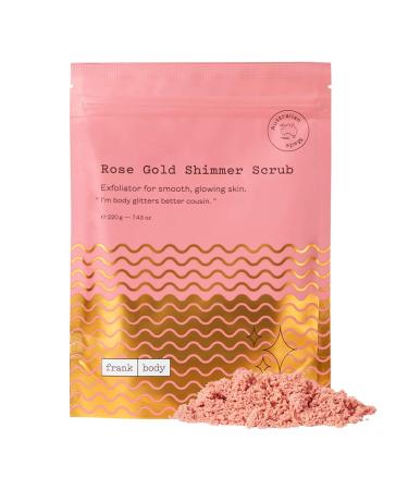 Frank Body Rose Gold Shimmer Scrub | Natural  Vegan  Cruelty Free Exfoliating Body Scrub Smooths  Exfoliates  and Hydrates with Sugar  Salt  Vitamin E  and Grapeseed Oil | 7.43 oz / 220 g