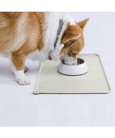 AUDWUD Silicone Waterproof Dog & Cat Feeding Mat | Anti-Slip Pet Bowl Mat 61x41 cm | Beige | Best Pet Feeding Solution - Buy Online on GoSupps.com