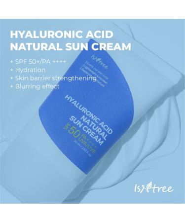 ISNTREE Hyaluronic Acid Natural Suncream SPF50 PA++++ 50ml | Lightweight Sunscreen for Even Skin Tone & Moisture Replenishment - Buy Online on GoSupps.com