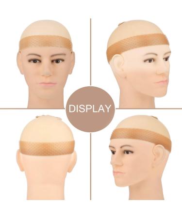 Silicone Wig Grip Band Set with Stretchy Nylon Cap - White/Light Brown | Non-Slip, Sweatproof Headband for Wigs, Sports, Yoga - 4 Pieces - Buy Online on GoSupps.com