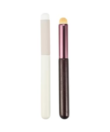 VOCOSTE 2pcs Makeup Brush Set Smudger Brush Face Concealer Brush Wooden Handle Smudger Brush Makeup Brush Tool