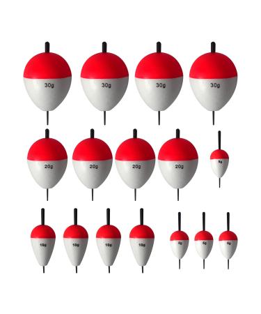 Dingbear 8-16 Pieces White Black Red Pot-Bellied Float multi-purpose Pot-Bellied float fishing bobber float eva foam swims 16 pieces (30g 20g 10g 5g) white - Buy Online on GoSupps.com