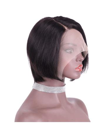 HHSHOW Short Bob Lace Frontal Human Hair Wig 100% Brazilian Straight Pixie Cut Natural Black | Pre Plucked 130% Density | HH9028-1B - Buy Online on GoSupps.com