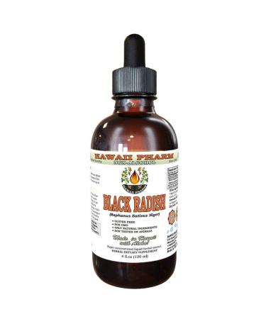 Hawaii Pharm Black Radish Alcohol-Free Liquid Extract Black Radish (Raphanus Sativus Niger) Dried Root Glycerite Natural Herbal Supplement 4 oz