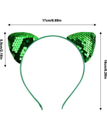 Bezavea 10 Pieces Cat Ear Hair Hoops Hair Hoop Shiny Reversible Sequin Cat Ears Headbands Glitter Cat Ears Headband Cat Ears Headbands Sequins for Women Girls Daily Life and Party Supplies - Buy Online on GoSupps.com