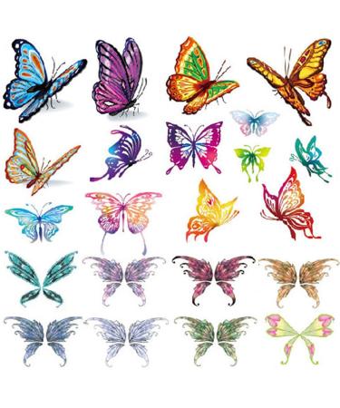 3D Butterfly Temporary Tattoos for women sexy 6 Pcs by Yesallwas Waterproof long lasting Fake Tattoos Stickers for sexy body tattoos 10.5cm x 14.8cm/4.13x5.82 inches (LxW)