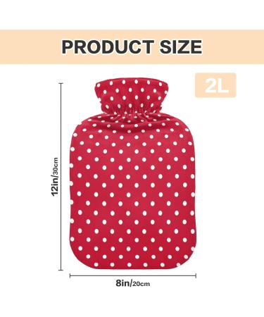 Soft Red & White Dotted Hot Water Bottle with Cover | Winter Warmth for Hands Neck & Shoulders - Shop Internationally! - Buy Online on GoSupps.com