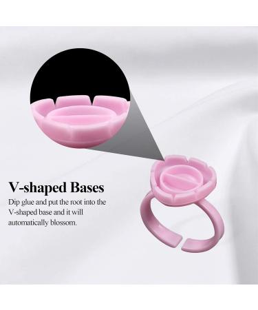Fenshine 100 PCS Lash Glue Holder Ring Cups - Pink | Eyelash Extension Supply for Volume Lashes | Quick Blossom Cups - 2 Methods of Use - Buy Online on GoSupps.com
