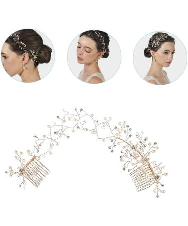 Ipetboom Crystal Double Hair Comb Wedding Hair Accessories Hair Combs for Wedding Bridal Hair Accessories Wedding Accessories Hair Comb Accessory Manual Hair Piece Alloy Bridesmaid - Buy Online on GoSupps.com