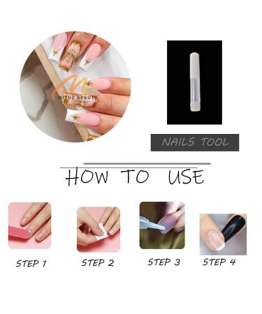 MISUD Long Square Press on Nails - Glossy 3D Gold French Tip Acrylic - 24 pcs Stick on False Nails with Rhinestones & Design for Stunning Manicure - Buy Online on GoSupps.com