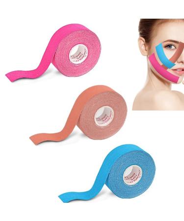 JJiaoLinin Face Lift Tape 3 Rolls Wrinkle Patches Wrinkle Tape Face Lifting Tape Anti Wrinkle Tape Breathable Face Lifting Muscle Tape Double Chin Improvement Firming & Tightening(2.5cm*5M)