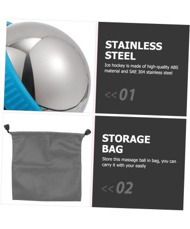 Hapinary Stainless Steel Massage Ball - Manual Muscle Relaxation Device for Health & Wellness | 8.3x7.5x7cm Blue - Buy Online on GoSupps.com