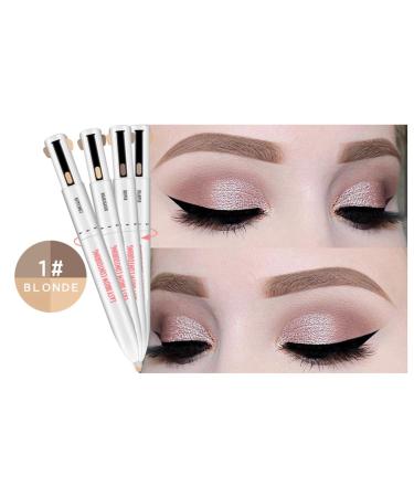 4 in 1 Eyebrow Contour Highlight Pen - Waterproof Long Lasting Microblading Brow Pencil for Perfect Definition | Blonde Eye Makeup Tool - Buy Online on GoSupps.com