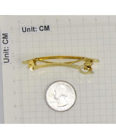Gold Plated French Barrette Hair Clips - 20pcs (60mm) for DIY Crafts - Buy Online on GoSupps.com