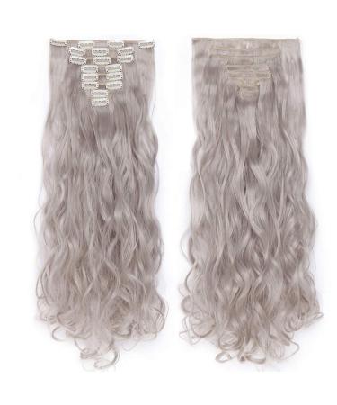 SEGO Clip-in Hair Extensions | Wavy Light Grey 24 (61cm) | 8 Wefts | Realistic Feel - Buy Online on GoSupps.com