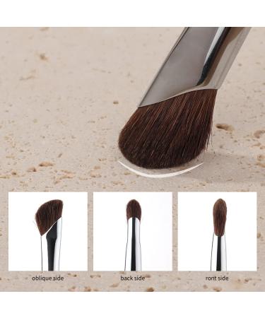 Premium Angled Eyeshadow Brush & Bevel Nose Contour Brush - Horse Hair Makeup Tool for Flawless Eye Looks - Buy Online on GoSupps.com