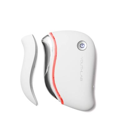 ProSculpt Gua Sha The Ultimate Skin ScrapingMassage Tool Heat & Electric Vibration Anti-Aging EyeFace Puffiness Wrinkles FirmTighten Tension Relief Acupressure (White) Rose Gold White