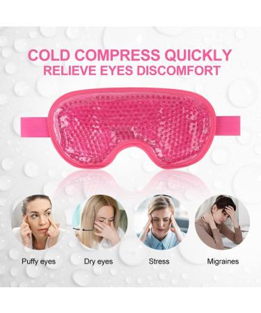NEWGO Cooling Eye Mask for Puffy Eyes - Hot Cold Therapy Gel Mask for Migraine, Dark Circles, Dry Eyes - Reusable & Rose Red - Buy Online on GoSupps.com