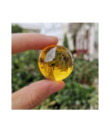 Fennchun crystal ice rack ball water wells bonsai glass ball main decoration ornaments feng shui figure marble ball gifts (color: amber ball size: 30mm) 30mm amber ball