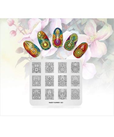 4pcs Nail Art Stamping Plates - Geometric Texture Wreath Pattern Templates for DIY Nail Design | International Shipping Available - Buy Online on GoSupps.com