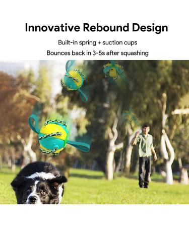 Dog balls Auto-rebound Dog Frisbee Interactive Dog Toys for Boredom Dog Birthday Present Dog Training for puppies medium & large dogs Teeth Cleaning Frisbee Dog Toy Dog Gifts (Yellow green) - Buy Online on GoSupps.com