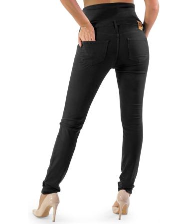 Milano Maternity Jeans - Ultra Stretch Butter Soft Denim, High Waisted Over the Bump Band, Comfortable Slim Fit Clothing for Pregnant Women - Size 14 Black - Buy Online on GoSupps.com