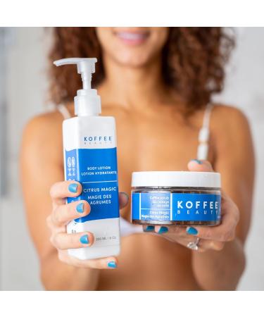 Koffee Beauty Citrus Magic Gift Set 3 pcs - Coffee Body Scrub with Hair Scrunchie - Non-Greasy Body Lotion - Nutrient-Rich Body Exfoliator - Skin Care Gift Set for All Skin Types - Buy Online on GoSupps.com
