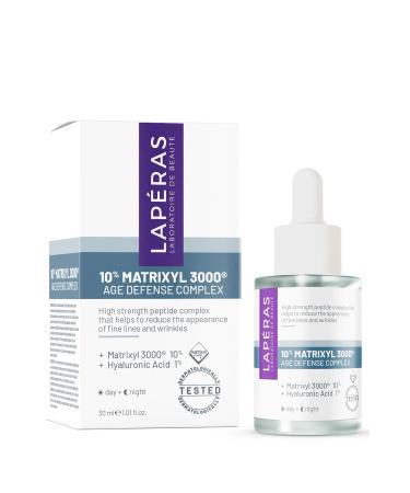 Lap ras 10% Matrixyl 3000 Peptides Complex Hyaluronic Acid Age Defense Face Serum Anti Aging and Deep Wrinkles Moisturizing and Rejuvenating Skin 30ml