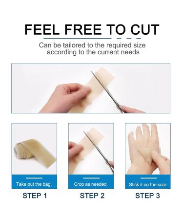 Reusable Silicone Scar Sheets - Medical Grade Tape for Scar Removal - 1 Nude Soft Scar Strips for Surgery, C-section, Burns, Acne, Keloid - Easy-Tear 1.6'' x 60 - Buy Online on GoSupps.com