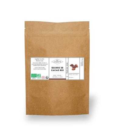 MY COSMETIK - Organic AB Cocoa Butter - 100% pure and natural - Nourishes and protects lips skin and hair | Made in France - 100 ml in Kraft bag