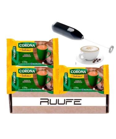 Chocolate Corona (3 pck) & a Battery Operated Blender Sweet Traditional Chocolate Corona Bars | No Cholesterol | Delicious On-The-Go Treat | Chocolate corona chocolate colombiano colombian chocolate