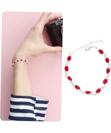 SAFIGLE 3pcs Bracelet Chain Bracelets Red Jewelry Copper Bracelet 20X0.7cmx3pcs Red Silverx3pcs - Buy Online on GoSupps.com