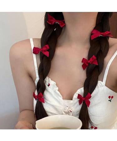 20Pcs Girl Bowknot Decor Hair Pin with Strong Inner Teeth Ribbon Bow Decor Bang Hair Clip Hair Accessory Light Pink - Buy Online on GoSupps.com