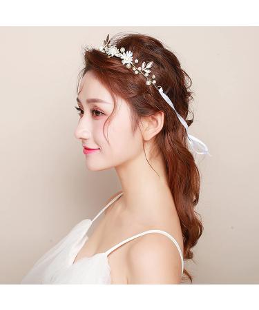 Elegant Wedding Hair Band Set - 3 Crystal Flower Hairpieces & 50 Hairpins for Brides - Buy Online on GoSupps.com