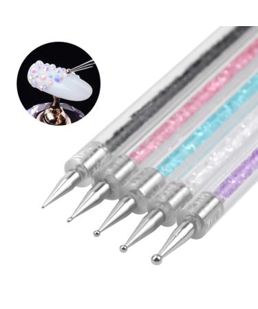 NATUCE 5 Pcs Nail Art Brush Set - Double Ended Nail Design Pens (6/8/10/12/15 mm) for Professional Nail Art - Buy Online on GoSupps.com