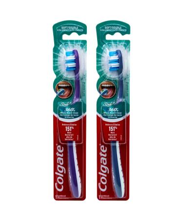 Colgate 360 Whole Mouth Clean Toothbrush Ultra Compact Head Soft (Colors Vary) - Pack of 2