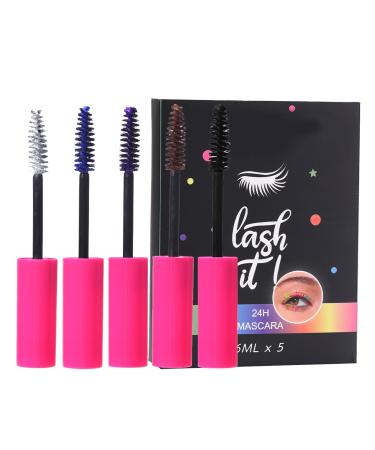 G n rique Tubing Mascara - 5 Pieces Water Resistant Volume Long Lasting Eye Makeup | Makeup Tubular Mascara | For Beauty Women Night Daily Wedding Stage Photography Swimming Sport