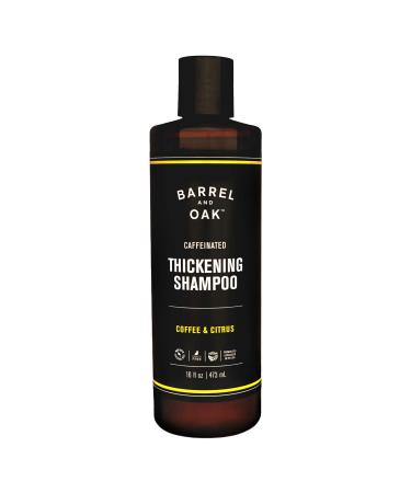 Barrel and Oak - Caffeinated Thickening Shampoo  Biotin Shampoo  Hair Care for Men  Strengthens & Hydrates  Biotin for Thicker Hair  Essential Oil-Based Scent  Vegan (Coffee & Citrus  16 oz)