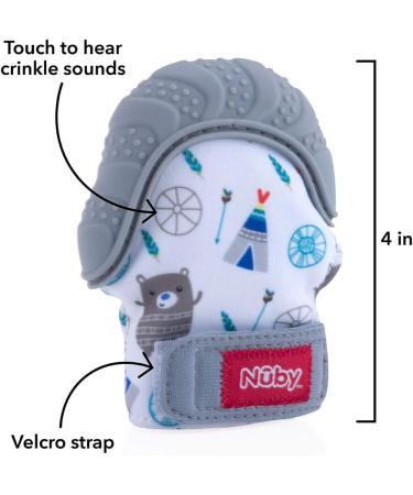 Nuby Teething Mitt Grey - Soothing Teether for Babies | Buy Online - Buy Online on GoSupps.com