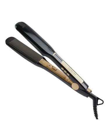 Titanium Professional 1.75inch Hair Straightening Flat Iron with Adjustable Temperature Dual Voltage Instant Heat Up Even Heat Distribution for Curling Frizz Free Shine Enhancing LCD Digital Display