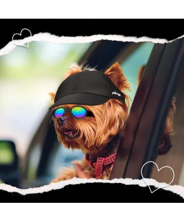 Adjustable Small Black Dog Hat with Chin Strap | Puppy Sun Hat for Spring and Summer | Pet Baseball Cap for Small Dogs - Buy Online on GoSupps.com