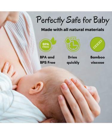 Organic Bamboo Nursing Breast Pads - 14 Washable Pads with Storage Bags - Reusable Nipplecovers for Breastfeeding - Extra Large Size - Buy Online on GoSupps.com