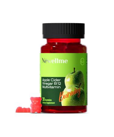 Newellme Apple Cider Vinegar B12 Multivitamin - Apple Cider Gummies - Apple Vinegar Cider Gomitas de Vinagre de Manzana Organic Apple Cider Vinegar Gluten-Free Vegan & Non-GMO (30Count (Pack of 1)) 30 Count (Pack of 1)