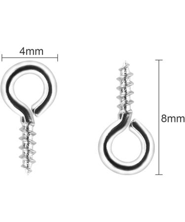 500PCS Small Screw Eye Pins 4x8mm for Jewelry Making - Mini Metal Hoop Pegs for DIY Art - Silver Eye Hooks for Bracelet Connectors - Buy Online on GoSupps.com