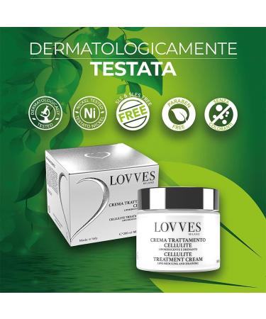 LOVVES AntiCellulite Cream High Natural Cosmetics LiporiReducing and Draining Stimulates Blood Circulation High Moisturizing Power Glass jar size 200 ml - Buy Online on GoSupps.com